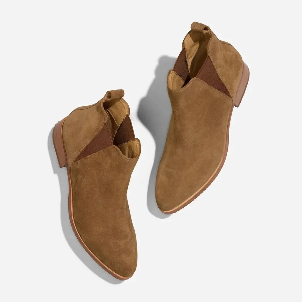 NISOLO Eva Chelsea Boot Classic‎ Taupe Suede Ankle Boots Size 8 NIB $228